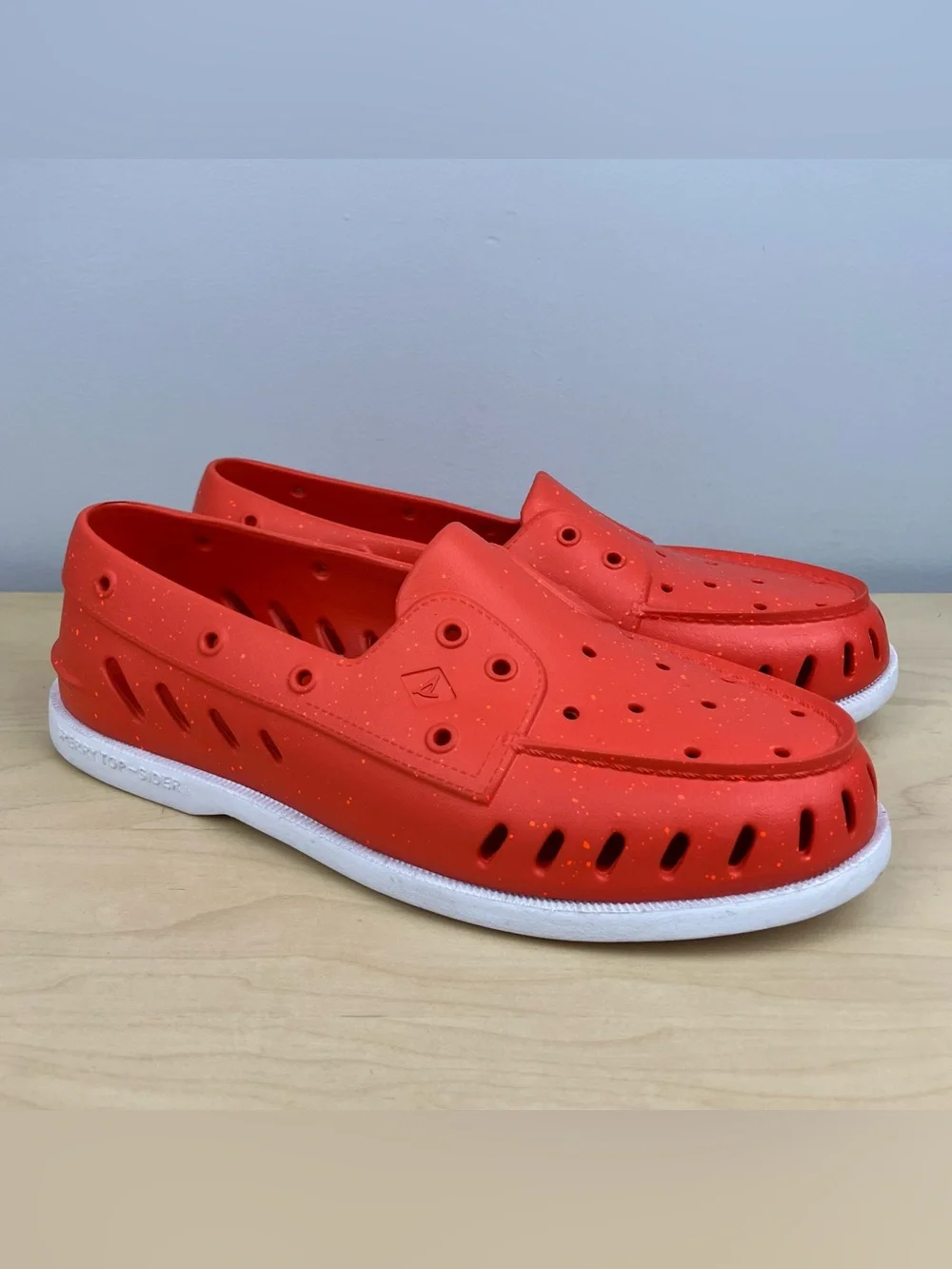 Sperry Top-Sider Men’s Size 11.0 M A/O Float Speckle Slip On Boat Shoes Orange